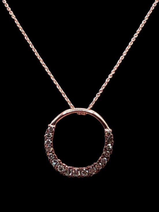 Jewelry - 0.75 CTW Natural Champagne Diamond 14K Rose Gold Over 925 Sterling Silver